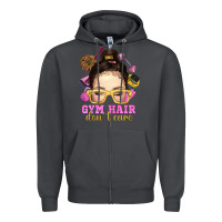 Smoke messy bun gym hair dont care Zipper Hoodie - NancyCooperArtShop