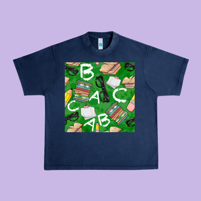 English Class Seamless Pattern Urban Heavy Tee Designed By Bundleandbundleshop