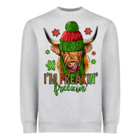 I'm Freakin Freezin Christmas Long Haired Cow Heavyweight Sweatshirt | Teevron