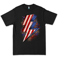 Black leopard american flag lightning bolt Premium Tee - Zillion Design Studio