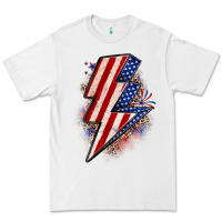 White leopard american flag lightning bolt Premium Tee - Zillion Design Studio