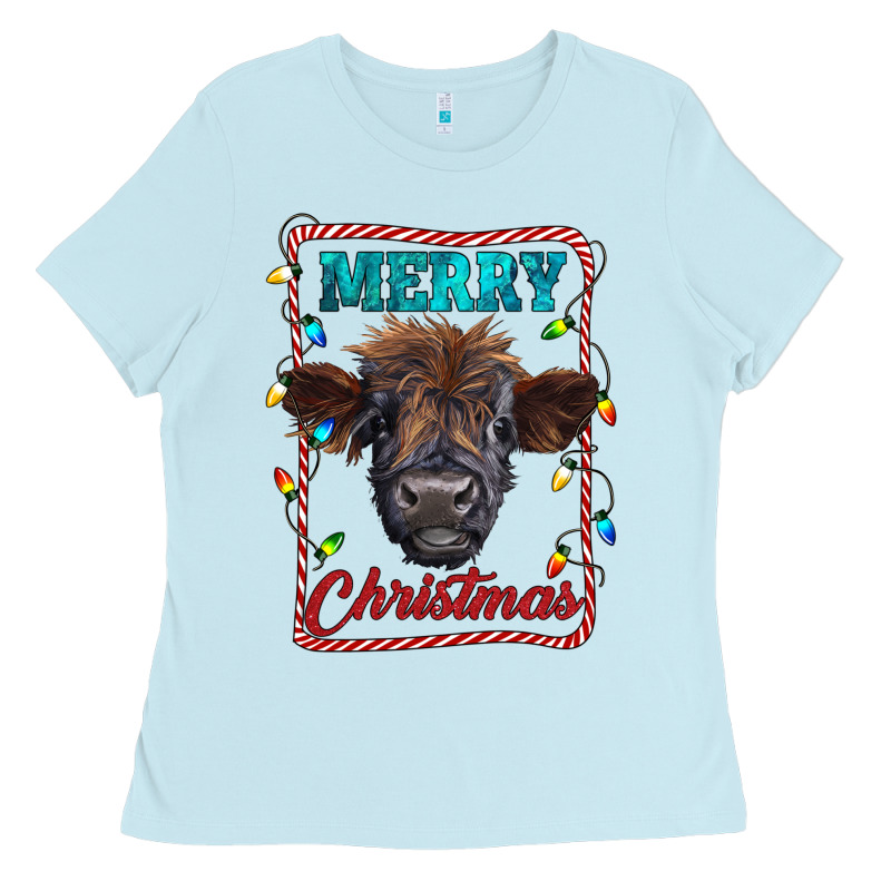 Merry Christmas Calf Ladies Tee by RanaPortraitStore | Teevron