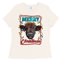 Bone Merry Christmas Calf Ladies Tee - RanaPortraitStore