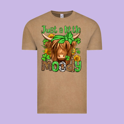 Just A Little Moody St Patricks Day Vintage Tee Designed By Jasminsmagicworld
