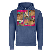Vintage Denim pink glitter leopard sunflower gemstone Vintage Hoodie - JahusDesignShop