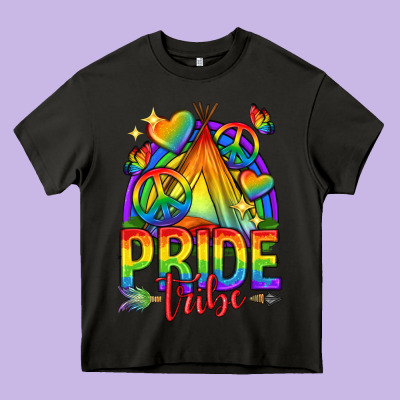 Pride Tribe Lgbtq Heavy Core Tee Designed By Texasbilliewilder