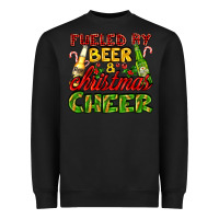 Black fueled by beer and christmas cheer with beer bottles Heavyweight Sweatshirt - AdoDesignShop