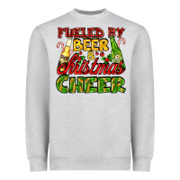 Heather Grey fueled by beer and christmas cheer with beer bottles Heavyweight Sweatshirt - AdoDesignShop