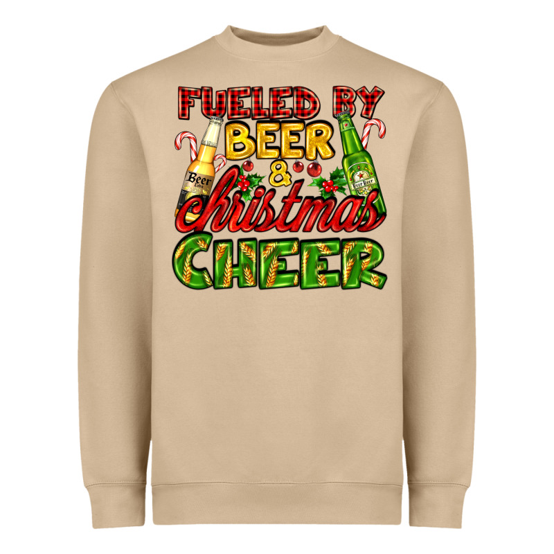 Fueled By Beer And Christmas Cheer With Beer Bottles Heavyweight Sweatshirt by AdoDesignShop | Teevron
