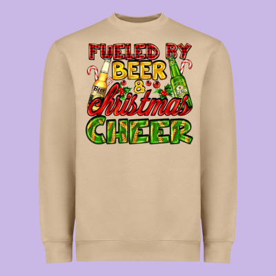 Fueled By Beer And Christmas Cheer With Beer Bottles Heavyweight Sweatshirt Designed By Adodesignshop