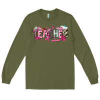 Army Green cancer awareness teacher Long Sleeve Tee - NancyCooperArtShop