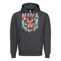 Smoke mama tiger lightning bolt Zipper Hoodie - NancyCooperArtShop