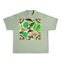 Oil Green geography class seamless pattern Urban Heavy Tee - BundleAndBundleShop