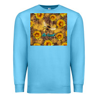 Ocean Blue be kind bee and sunflowers Premium Sweatshirt - Artiststas