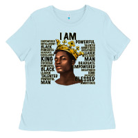 Baby Blue afro man black king i am Ladies Tee - texasbilliewilder