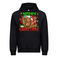 Black merry christmas cow Urban Hoodie - CowGirlArtShop