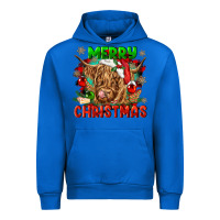 Cobalt merry christmas cow Urban Hoodie - CowGirlArtShop