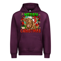 Mauve Wine merry christmas cow Urban Hoodie - CowGirlArtShop