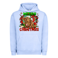 Pigment Grape Ice merry christmas cow Urban Hoodie - CowGirlArtShop