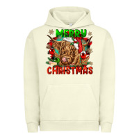 Pigment Pistachio merry christmas cow Urban Hoodie - CowGirlArtShop