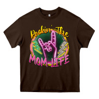 Chocolate Brown rockin' the mom life Heavy Core Tee - Zillion Design Studio