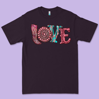 Valentine's Day Love With Boots And Gemstone Premium Tee Designed By Ranaportraitstore