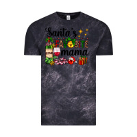 Cloud Black santa's favorite mama Vintage Tee - AdoDesignShop