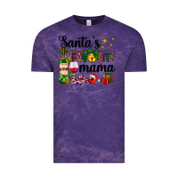 Cloud Purple santa's favorite mama Vintage Tee - AdoDesignShop