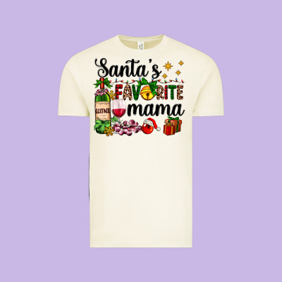 Santa's Favorite Mama Vintage Tee Designed By Adodesignshop