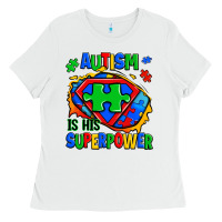White autism is his superpower ripped Ladies Tee - Zillion Design Studio