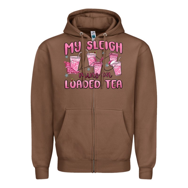 My Sleigh Runs On Loaded Tea Zipper Hoodie by MaliasSmallBusiness | Teevron