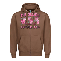 Chestnut my sleigh runs on loaded tea Zipper Hoodie - MaliasSmallBusiness