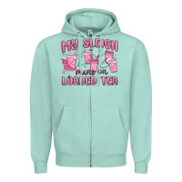 Seafoam my sleigh runs on loaded tea Zipper Hoodie - MaliasSmallBusiness