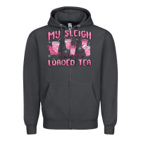 Smoke my sleigh runs on loaded tea Zipper Hoodie - MaliasSmallBusiness
