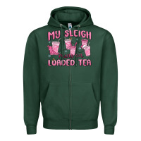 Sports Green my sleigh runs on loaded tea Zipper Hoodie - MaliasSmallBusiness