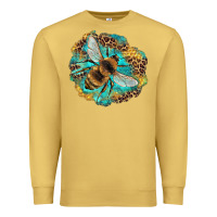 Antique Gold leopard honeycomb with bee Premium Sweatshirt - Artiststas