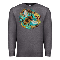 Charcoal Heather leopard honeycomb with bee Premium Sweatshirt - Artiststas