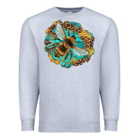 Heather Grey leopard honeycomb with bee Premium Sweatshirt - Artiststas
