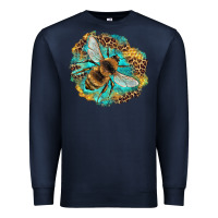 Navy leopard honeycomb with bee Premium Sweatshirt - Artiststas