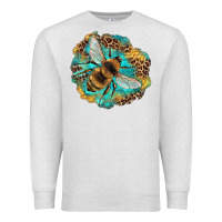 Oatmeal Heather leopard honeycomb with bee Premium Sweatshirt - Artiststas