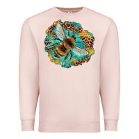 Pale Pink leopard honeycomb with bee Premium Sweatshirt - Artiststas