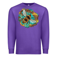 Purple leopard honeycomb with bee Premium Sweatshirt - Artiststas