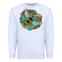 White leopard honeycomb with bee Premium Sweatshirt - Artiststas