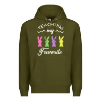 Army Green Teaching My Favorite Bunny Premium Hoodie - Bettercallsaul