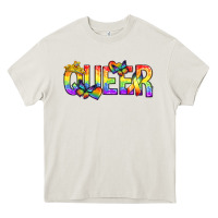 Cream queer pride lgbtq Heavy Core Tee - texasbilliewilder