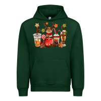 Forest Green christmas reindeer coffee Urban Hoodie - CowGirlArtShop
