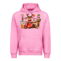 Fuchsia Pink christmas reindeer coffee Urban Hoodie - CowGirlArtShop