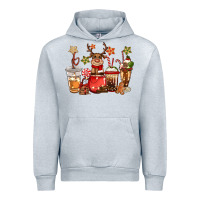 Heather Grey christmas reindeer coffee Urban Hoodie - CowGirlArtShop