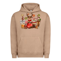 Pigment Burro christmas reindeer coffee Urban Hoodie - CowGirlArtShop