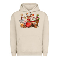 Pigment French Oak christmas reindeer coffee Urban Hoodie - CowGirlArtShop